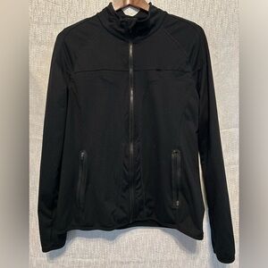Fabletics Jojo Jacket Womens Large Black Full Zip Zipped Pockets Athleisure